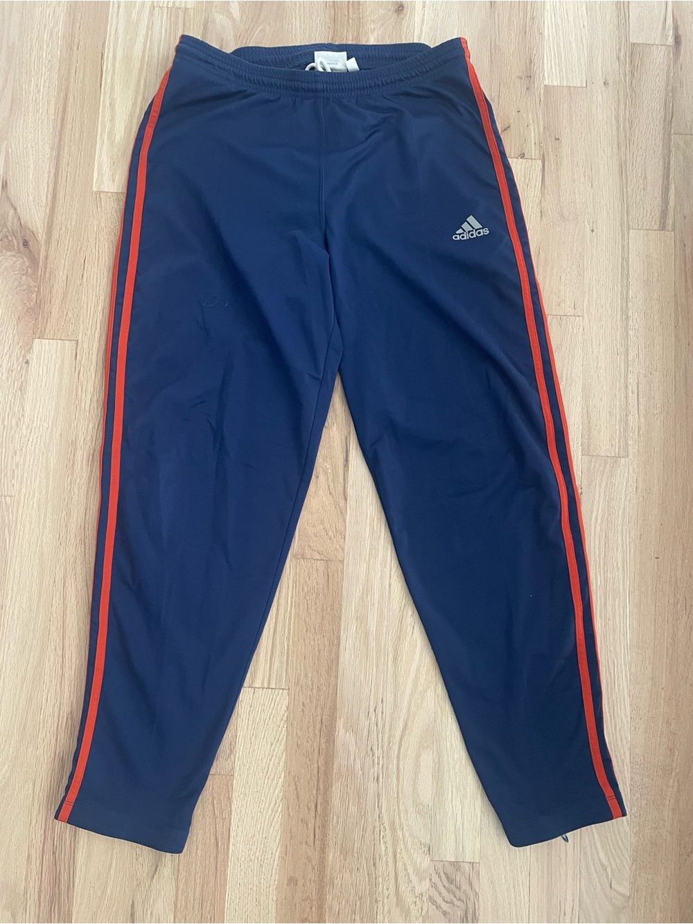 adidas Navy Sweatpants with Orange Side Stripes